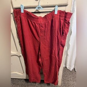 3 pair Old Navy 2x linen crop wide leg pants